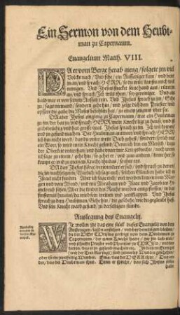 Ein Sermon von dem Heubtman zu Capernaum.