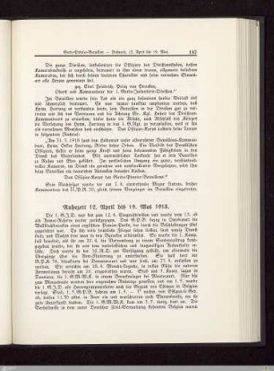Ruhezeit - April bis Mai 1918