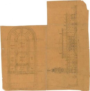Thiersch, August ; Öffentliche Bauten - Grundriss, Ansicht