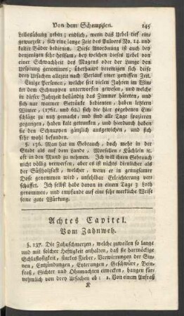 Achtes Capitel. Vom Zahnweh