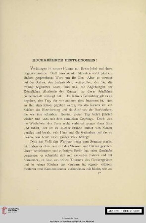 Hochgeehrte Festgenossen!