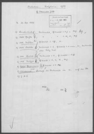 Roigheim: Visitationsbericht mit Pfarrbericht 1955