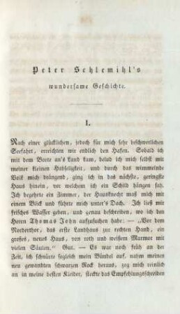 Peter Schlemihl's wundersame Geschichte