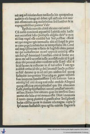 Epistola nuncians obitum ...