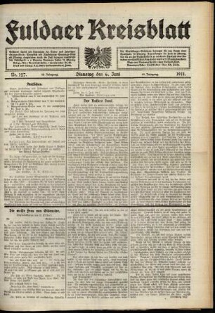 Ausgabe vom Dienstag, den 06. Juni 1911.