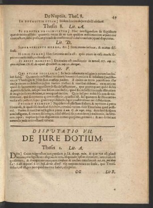 Disputatio VII. De Iure Dotium