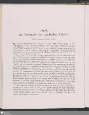 Leipzig als Mittelpunkt der graphischen Industrie