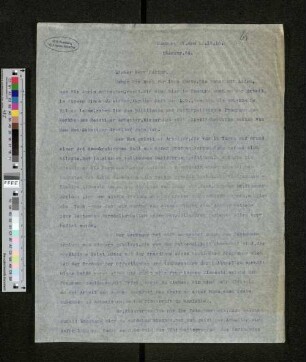 Brief an Kurt Hiller