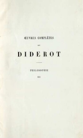 T. 3: Œuvres complètes de Diderot