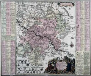 Diocese u. Amt Dresden, 1:110 000, Kupferstich, 1757 : Seutter, Matthaeus: Diocese u. Amt Dresden, um 1757, ca. 1:110 000. Zeichner: (Adam Friedrich Zürner) 38,6 x 47,1 cm (Kupferstich, kol.)