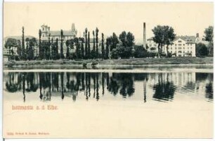 Leitmeritz. Blick über die Elbe zum Jesuitenkolleg
