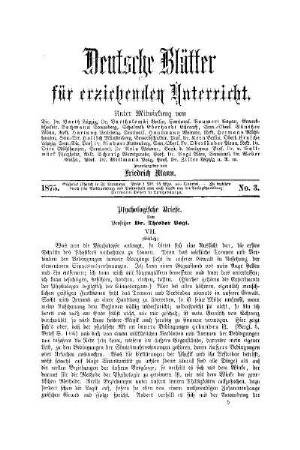 Psychologische Briefe : (Schluß)