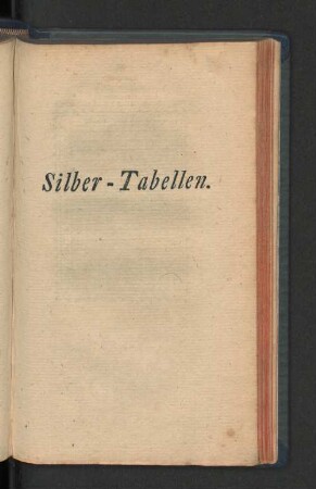Silber - Tabellen.
