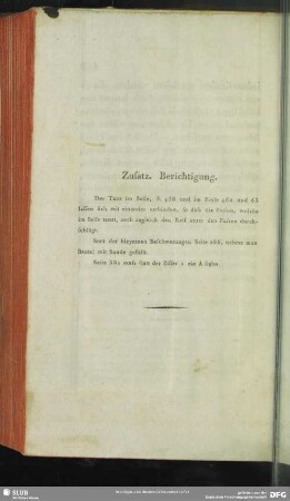 Zusatz. Berichtigung