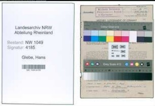 Entnazifizierung Hans Glebe , geb. 17.08.1920 (Techniker)