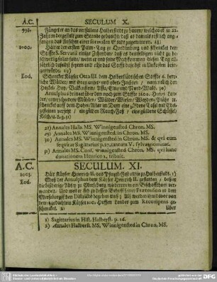 Seculum XI.