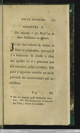 Chapitre X. Des chevilles des Pieds en dedans Saillantes en dehors