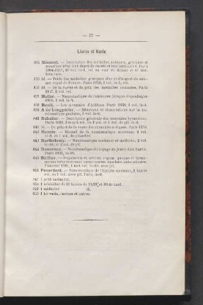 Livres et Varia