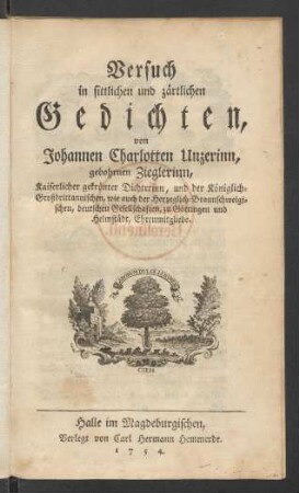 Versuch in sittlichen und zärtlichen Gedichten