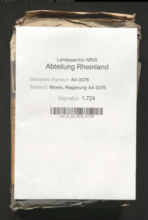 G.A. Weinhagen, Notar zu Moers: Handakten