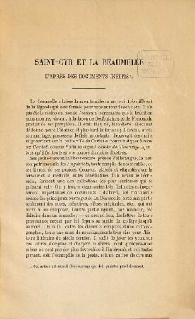 Saint-Cyr et La Beaumelle d'après des documents inédits