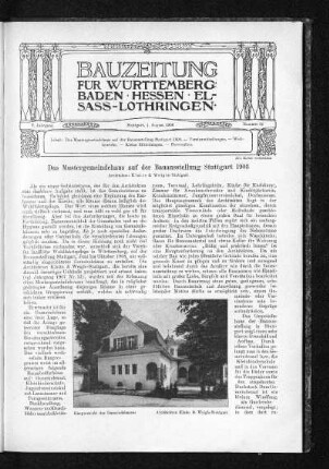 Das Mustergemeindehhaus auf der Bauausstellung Stuttgart 1908