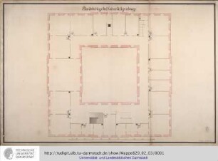 Plan du bel etage du Chateu de Jegersbourg [Jagdschloss Jägersburg/Starkenburg]. [ca.1735]