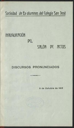 El exito en la vida : discurso ; Octubre 9 de 1915