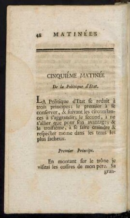 Cinquiéme Matinée.