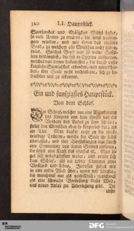 LI. Hauptstück. Von dem Schlaf.
