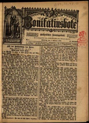 Erste Ausgabe vom Sonntag, den 01. Januar 1893.