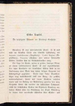 Erstes Kapitel. Die wichtigsten Momente aus Nürnbergs Geschichte.