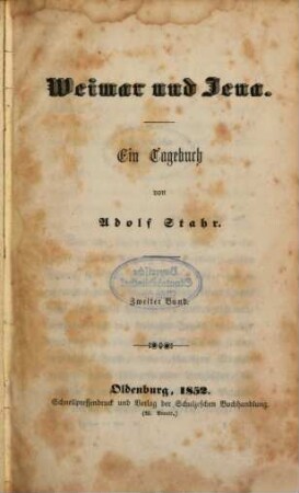 Weimar und Jena : ein Tagebuch, 2