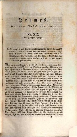 Hermes oder kritisches Jahrbuch der Literatur. 1823,3