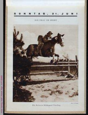 Porträt von Hilde Vierling, Reiterin
