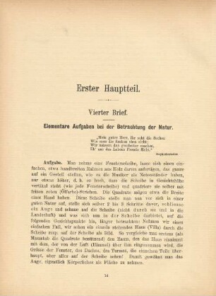 Erster Hauptteil. Vierter Brief. Fünfter Brief