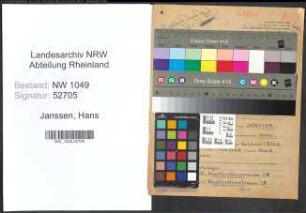 Entnazifizierung Hans Janssen , geb. 26.12.1913 (Ingenieur)