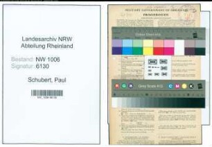 Entnazifizierung Paul Schubert , geb. 25.03.1908 (Zollsekretaer)