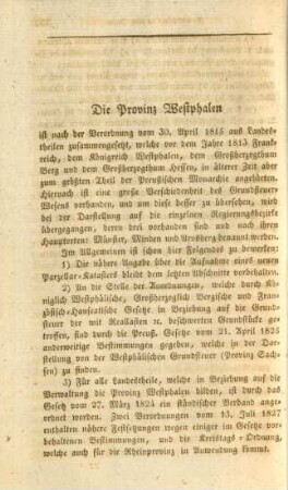 Die Provinz Westphalen