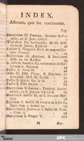 Index. Actorum, quæ hic continentur.