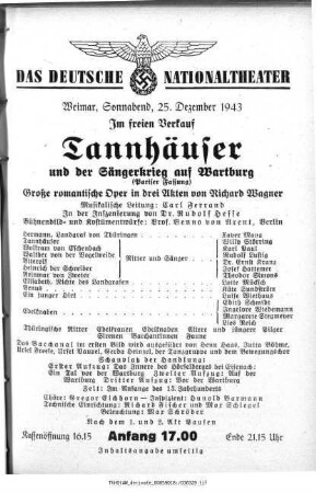 Tannhäuser und Der Sängerkrieg auf Wartburg