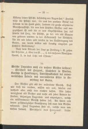 10. Welche Tugenden muß ein wahrer Meister besitzen?