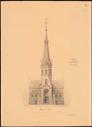 Evangelische Kirche, Langenberg 2. Projekt: Ansicht