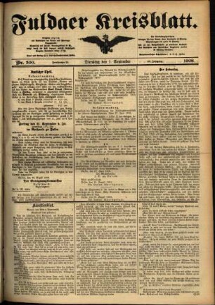 Ausgabe vom Dienstag, den 01. September 1908.