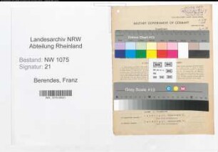 Entnazifizierung Franz Berendes , geb. 14.09.1906 (Angestellter)