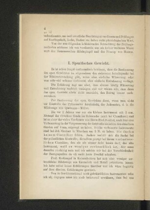 I. Spezifisches Gewicht.