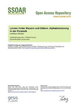 Lernen hinter Mauern und Gittern: Alphabetisierung in der Forensik