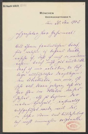 Brief an Ludwig Strecker  und B. Schott's Söhne : 30.01.1902