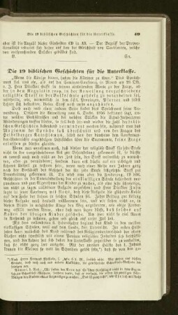 ¬Die¬ 19 biblischen Geschichten für die Unterklasse
