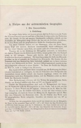 A. Einiges aus der astronomischen Geographie